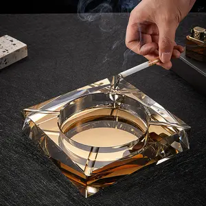 European Crystal Household High-end Cigar Ashtray Crystal Glass Large Luxury Ashtray