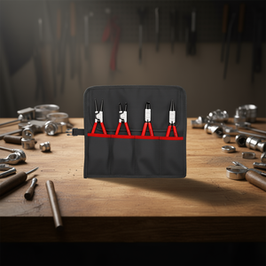 Jeu de 4 pinces à circlips avec poignées rouges pour travaux de précision - Product Image 2