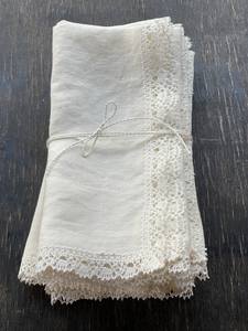 <span class=keywords><strong>100</strong></span>% fransız keten rustik peçeteler keten dantel peçeteler Shabby Chic Vintage stil LOGO doğal beyaz makine yıkanabilir özelleştirmek - Product Image 5