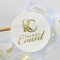 Autocollant décoratif rond personnalisé en feuille d'or, autocollant en papier artistique gaufré, autocollant de sceau cadeau pour boîte de cosmétiques ou de vin