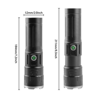 Senter Laser Putih Zoom Fokus Tipe C Dapat Diisi Ulang dengan Power Bank dan Tampilan Baterai Senter Genggam