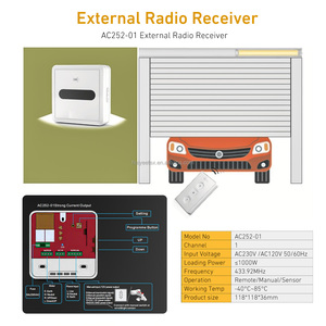 AC252-01 AC hình ống động cơ đài phát thanh <span class=keywords><strong>Receiver</strong></span> điều khiển cho cơ giới con lăn màn trập cửa, Con lăn màn trập động cơ, mái hiên, cửa nhà để xe - Product Image 5