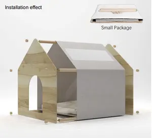 Petit carton mdf pliable moderne intérieur chien chat griffoir maison bois