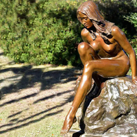 Sculpture de femme nue en bronze grandeur nature, faite à la main, avec une pose de danse gracieuse, couleur personnalisable, moulage pour décoration extérieure