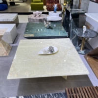 Mesa de comedor de lujo personalizada con mármol de ónix translúcido, mesa de centro de cristal retroiluminada de Edad de Hielo, encimera de cuarzo artificial