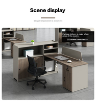 Poste de travail moderne pour 4 à 6 personnes, bureau de finance et ensemble de cloisons pour employés, mobilier modulaire simpliste pour postes de travail de bureau