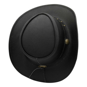 Sombreros de vaquero de cuero genuino de estilo occidental totalmente personalizados, sombrero de vaquero de cuero genuino de lujo y calidad premium para montar a caballo - Product Image 3
