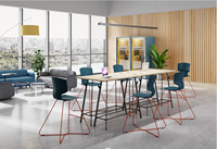 Bureau debout pour école au design moderne avec repose-pieds et repose-pieds fixes Table de bureau pour formation scolaire Bureau assis-debout