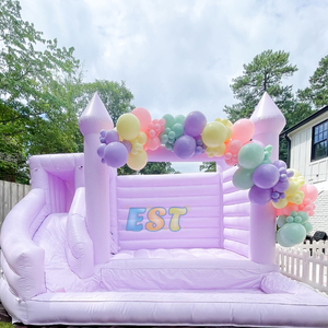 Combo toboggan humide violet pastel Macaron Maison gonflable Château sautant à louer <span class=keywords><strong>pour</strong></span> la fête de mariage <span class=keywords><strong>avec</strong></span> toboggan et <span class=keywords><strong>piscine</strong></span> - Product Image 3