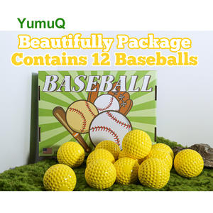 YumuQ 9 Zoll 5 Unzen 12 Stück Packung Anpassbare Farbe Genoppter Pitching-Maschinen PU-Schaum Softball & Baseball Trainingsübungsball - Product Image 4