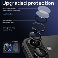 Protection d'objectif d'appareil photo en verre trempé saphir pour 17 Pro Max avec dureté 9H