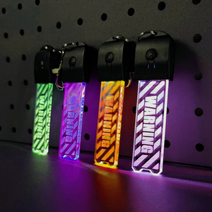 Tùy Chỉnh Cyberpunk Phong Cách <span class=keywords><strong>LED</strong></span> Đa-Màu Mờ Acrylic <span class=keywords><strong>Keychain</strong></span> PVC Edc Công Cụ Với Đèn Flash Phụ Kiện Cho Key - Product Image 1