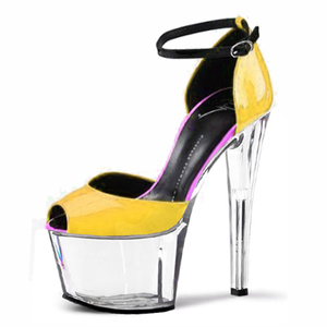 Pole Dance Strips Trio 17cm Stiletto Robe Complète Gothique Fétiche D'été Leaky Toe Talons Hauts Femmes Grandes Sandales - Product Image 2