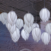 Haute qualité nouvelle salle de mariage scène lieu mise en page accessoires décoration mariage mise en page accessoires tissu en fer forgé 5 têtes lotus lampe