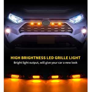 Toyota RAV4 Front Grille Amber <b>LED</b> <b>Lights</b> 4Pcs With <b>Wiring</b> Harness For Retrofit Upgrade - Product Image 5