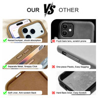 Étui multifonctionnel en cuir épissé avec fente pour cartes dissimulée, béquille pliable et protection intégrale de l'appareil photo pour iPhone 17/18 Pro Max