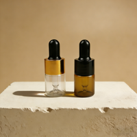 Vente en gros de flacons en verre de 1 ml, 2 ml, 3 ml, 4 ml, 5 ml, petits flacons en verre, petits flacons compte-gouttes en verre pour huile essentielle, flacon compte-gouttes cosmétique