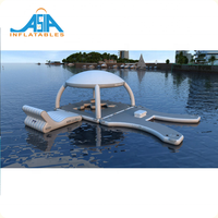 Plateforme de quai flottante gonflable en forme de E, ponton gonflable pour bateaux, quai flottant pour bateaux à rames, quais gonflables pour jet-skis, yacht