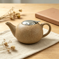 Théière en céramique 750 ml avec infuseur en acier inoxydable 304, théière en pierre mouchetée avec couvercle à rabat et filtre, ensemble cadeau pour le thé en vrac
