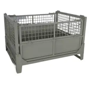 BHK B03 Foldable and stackable steel wire mesh pallet container cage for cargo turnover