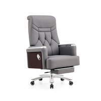 Chaise de bureau exécutive moderne modulaire avec hauteur réglable, en cuir véritable, confortable pour le bureau à domicile