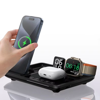 Stasiun Pengisian Daya Nirkabel Magnetik 4 in 1 Terlaris, Penyangga Ponsel, Jam Tangan Fitness, Earphone, Mendukung Pengisian Cepat QC3.0/PD