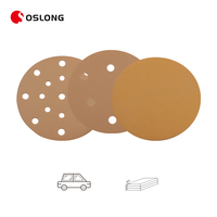Personnalisé 6 pouces 150mm PSA pour Velcro support or disque de ponçage bois voiture oxyde d'aluminium disque de papier abrasif pour le meulage