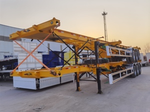 High Quality Low Price 3 Axles 40ft Steel Skeleton Chassis Semi-Trailer New Condition Heavy Duty Flatbed Truck Container - Product Image 5
