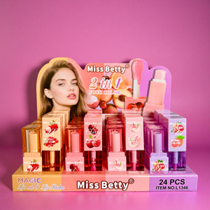 Miss Betty Set 2 in 1 Olio e Balsamo Labbra Magico, Lucidalabbra Fruttato a Lunga Durata e Idratante per la Cura delle Labbra, 24 Pezzi - Product Image 1