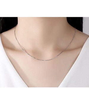 สร้อยคอโซ่สำหรับผู้หญิงกล่องลูกปัดปรับได้ทำจาก925ชุบทอง18K แบบทำด้วยตัวเอง - Product Image 4
