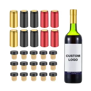 Different Color Heat Shrink Pvc Capsule Wrap Cap T-shaped Natural Wooden Plug Combination Pilfer Proof Cap Bottle
