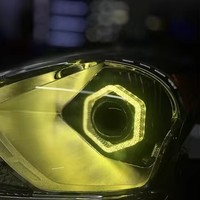 Vente en gros de feux de jour LED 5D Crystal Hexagon Angel Eyes WRGB pour la rénovation et l'amélioration des phares automobiles, pièces de rechange