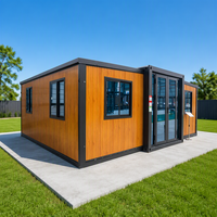 Nouvelle maison conteneur extensible en style bois de pin, structure en acier galvanisé anti-corrosion, longue durée de vie, bâtiment préfabriqué