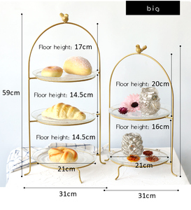European Decorative Gold Silver 3 Tiers Cake Stand <strong>Dessert</strong> Serving <strong>Tray</strong> With Bowknot Handle for Party Restaurant Hotel Wedding - Product Image 6