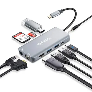 Eader USB-C, dapter 10 In 1 ulultiport ongongle ongub UB 45 45 45 4K GG3.3.3.3.3.3.0 Sard ARD