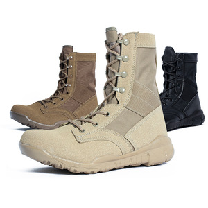 DF22 Men Tactical <b>Boots</b> Canvas Waterproof Outdoor All Seasons High Top <b>Hiking</b> <b>Boots</b> Beige - Product Image 4