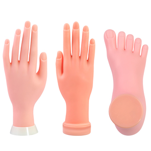 Mano finta in silicone per pratica unghie, mano protesica flessibile e pieghevole, strumento di allenamento per manicure per principianti di nail art e unghie acriliche - Product Image 4