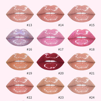 Marque privée OEM 32 COULEURS Couleur organique brillante Nude Shimmer Lip Gloss longue durée Waterproof Lipgloss