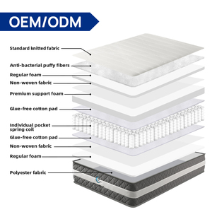 Manufacturer Bulk Student Dormitory Hotel Bedroom Eco-Friendly Memory Foam Pocket Spring <strong>Mattress</strong> <strong>140</strong> <strong>X</strong> <strong>200</strong> in Box 20cm Thick - Product Image 2