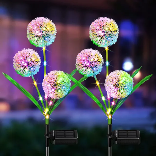 IP65 Waterproof Solar Lights Garden Decoration Dandelion with Colour Changing LED Solar Lights for Outdoor Garden