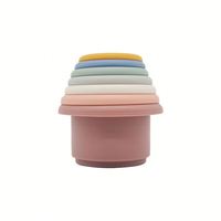 Juguete Educativo de Silicona Personalizado USSE, Juguete de Apilamiento para Niños Pequeños, Juego de Vasos para Baño y Agua