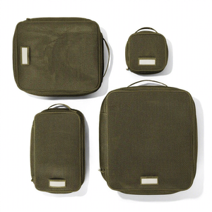 4 pièces Cubes d'emballage pliants légers de grande capacité Fermeture à glissière en polyester ANGLETERRE Poignée souple Bagage de voyage unisexe - Product Image 1