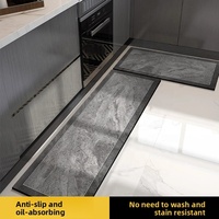 Tapis de cuisine modernes antidérapants en polyester belge, lot de 2, personnalisables, lavables en machine, antimicrobiens, résistants aux taches, faciles à nettoyer