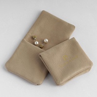 PandaSew Logo personnalisé enveloppe de luxe rabat velours cadeau pochette à bijoux paquet pour boucles d'oreilles, bagues, collier