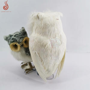 2024 warna putih bulu buatan berbulu burung hantu untuk kamar taman hadiah Natal - Product Image 4