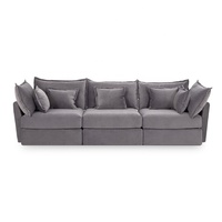 3-Sitzer Konvertierbares U-förmiges Sofa mit Doppel-Wendbarer Chaiselongue Modulares Ecksofa für Villen