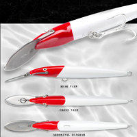 Leurre synthétique imprimé SKM pour la pêche en mer profonde, type minnow à longue queue, coulant, avec hameçons, 42g/29g/25g