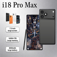 Smartphone i18Pro Max 5G Layar Lebar 19:9 Snapdragon 8Gen4 Kamera Ganda 108MP+72MP 16+1TB Android 15