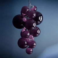 Lustre en verre teinté de style nordique, lustre en forme de raisin, lustre pour club, villa, escalier
