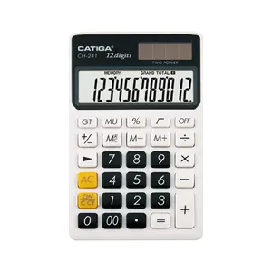 CH-241 Inventory Sales 12digits Easy To Carry Small Shape Plastic Button CATIGA Solar Electronic Handheld Calculator